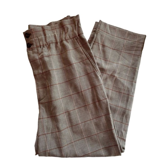 MADEWELL Paperbag Tapered Pants in Glen Plaid Size 10 - Picture 6 of 10